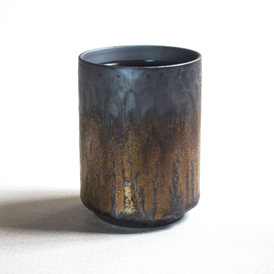 Ceramic Japanese Style Golden Black Tea Cup Yunomi