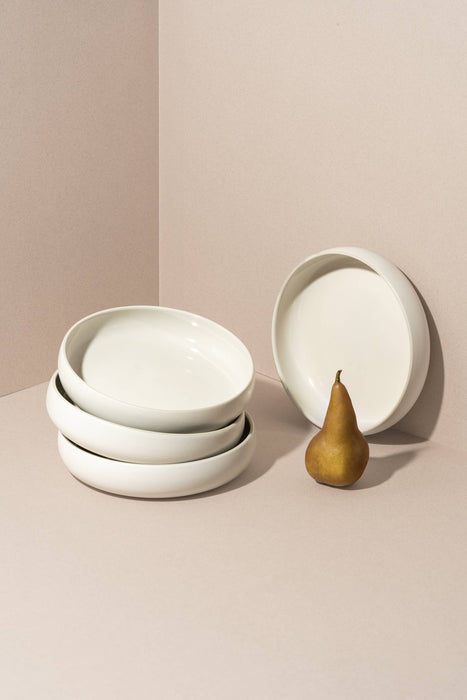 Stoneware Pasta/Salad Plate | White | Edan 7.9"